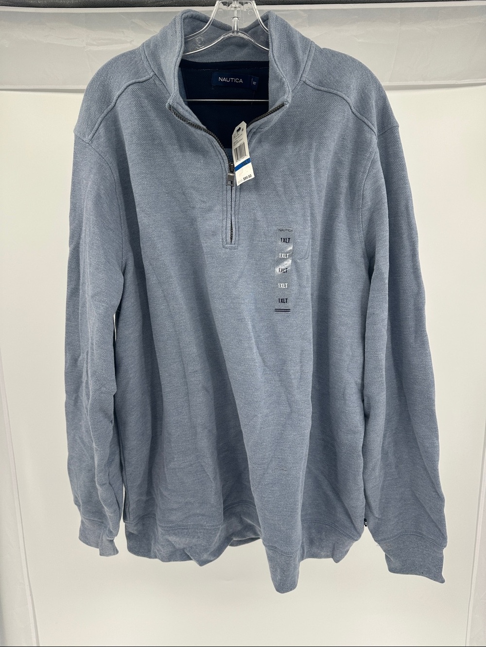 Nautica Men's Light Blue Half-Zip Pullover Sweater